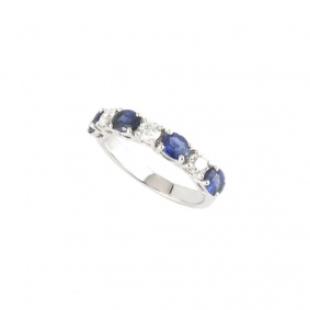 18k White Gold Diamond & Sapphire Half Eternity Ring 18k White Gold Diamond & Sapphire Half Eternity Ring